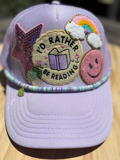 Bookish Trucker Hat- I’d rather be Reading